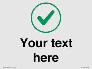 Custom plain background, green tick in circle sign